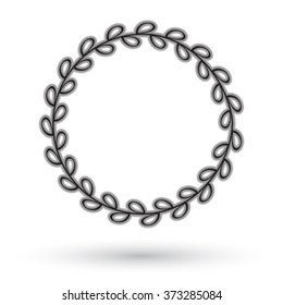 Laurel wreath on white background.