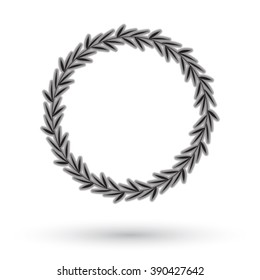 Laurel wreath on white background.