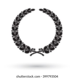 Laurel wreath on white background.