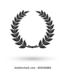 Laurel wreath on white background.