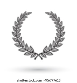 Laurel wreath on white background.