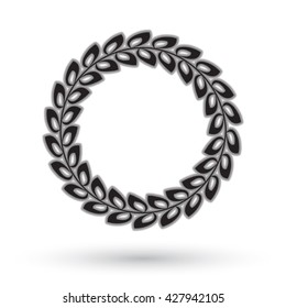 Laurel wreath on white background.