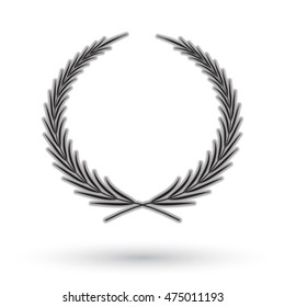 Laurel wreath on white background.