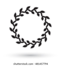 Laurel wreath on white background.