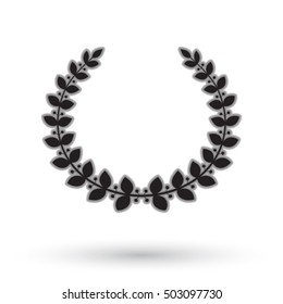 Laurel wreath on white background.
