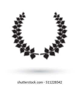 Laurel wreath on white background.