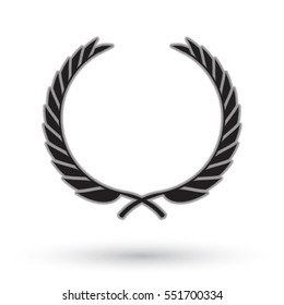Laurel wreath on white background.