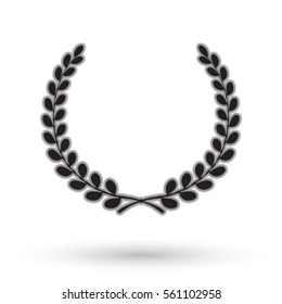 Laurel wreath on white background.