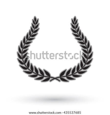 Laurel wreath on white background.