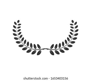 Laurel Wreath Ornamental Leaf Icon. Vector stock illustration.