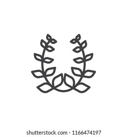 Laurel wreath outline icon. linear style sign for mobile concept and web design. laurel leaves simple line vector icon. Symbol, logo illustration. Pixel perfect vector graphics