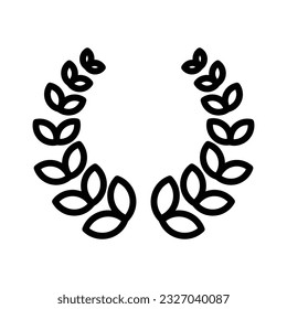 Laurel wreath outline icon vector. Reward and achievement symbol stock illustration. Youth sport wreath icon for web or game interface. Prize for championship.