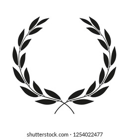 Laurel wreath placed on white background. Vector icon illustration.