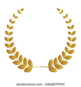   Laurel wreath placed on white background. Laurel wreath with Heraldic trophy crest, Medal, Frame, award, winner round emblem. Vector illustration.