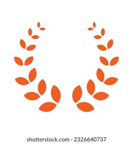 Laurel wreath reward icon vector. Reward and achievement symbol stock illustration. Youth sport wreath reward icon for web or game interface. Prize for championship.