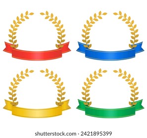 Laurel wreath and ribbon frame set