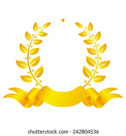 Laurel wreath with ribbon and star