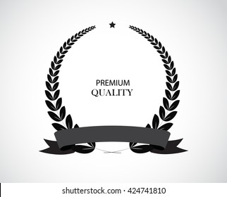 Laurel wreath with ribbon.Vector laurel wreath design.