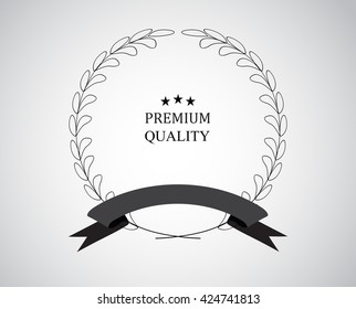 Laurel wreath with ribbon.Vector laurel wreath design.