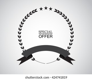Laurel wreath with ribbon.Vector laurel wreath design.