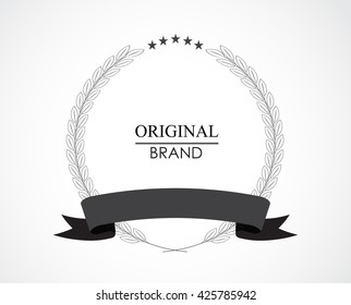 Laurel wreath with ribbon.Vector laurel wreath design.