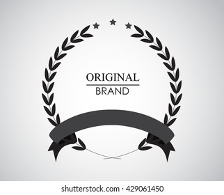 Laurel wreath with ribbon.Vector laurel wreath design.