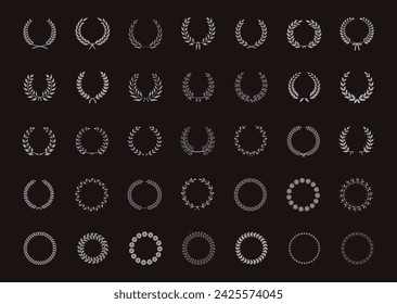 Laurel Wreath Rounded Circular leaves Vector Logo Design Elements 