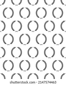 Laurel wreath seamless pattern illustration