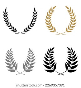 laurel wreath set icon isolated on white background universal template flower frame vector illustration