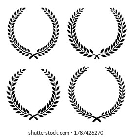 Laurel wreath set.Set of various laurel wreaths. Award, achievement, victory, Gerd. Vector illustration.