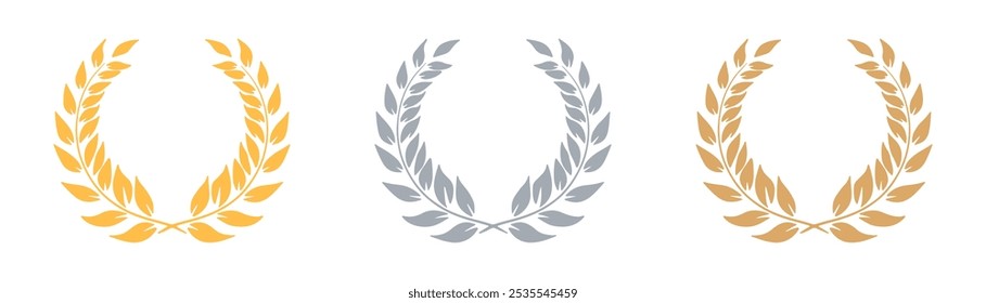  laurel wreath set, ícone do vetor