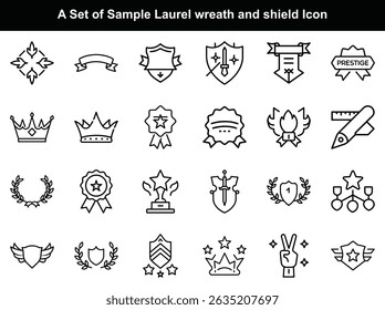 Laurel wreath, shield, wing, ribbon, and banners vector set. Laurel wreaths, shields, wings, ribbons illustration for awards, heraldry, logos, badges, and branding designs