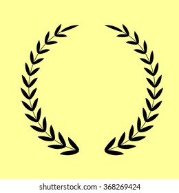 Laurel Wreath sign. Flat style icon vector illustration.
