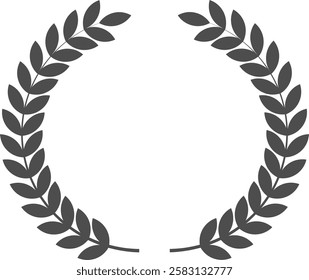 Laurel Wreath Silhouette Icon, Triumph Emblem, Champion's Trophy  Isolated on a white background