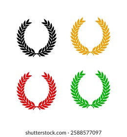 laurel wreath silhouette illustration on white-bac