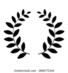 Laurel wreath silhouette isolated on white background. Vector Illustration EPS10