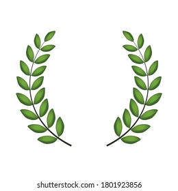 Laurel wreath silhouette isolated on white background. Vector Illustration EPS10