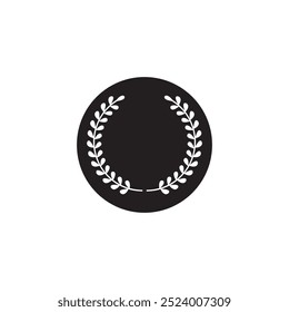 Laurel wreath silhouette vector icon