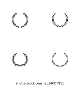 Icono de Vector de silueta de corona de laurel