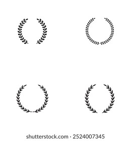 Laurel wreath silhouette vector icon