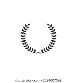Laurel wreath silhouette vector icon