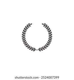 Laurel wreath silhouette vector icon