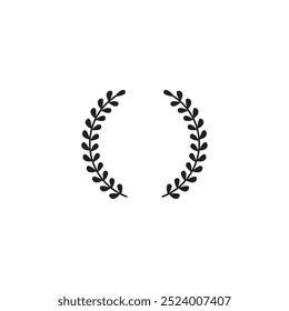 Laurel wreath silhouette vector icon