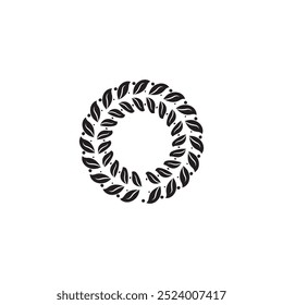 Laurel wreath silhouette vector icon