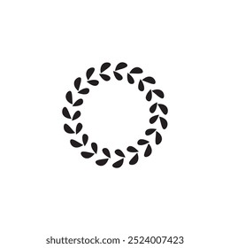Laurel wreath silhouette vector icon