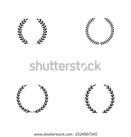Laurel wreath silhouette vector icon