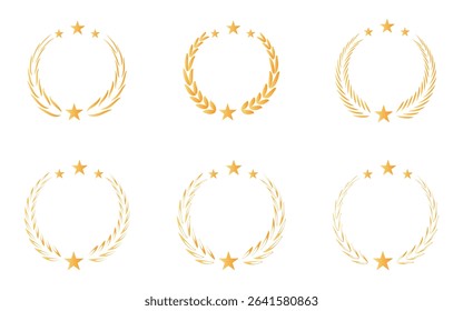 laurel wreath, silhouette, vintage, branch, heraldic, olive, crest, collection