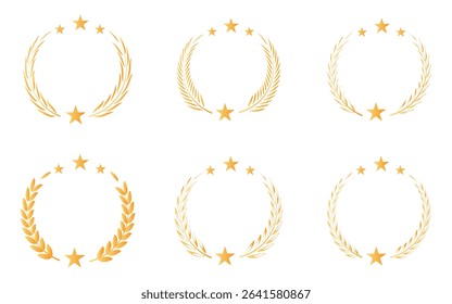 laurel wreath, silhouette, vintage, branch, heraldic, olive, crest, collection