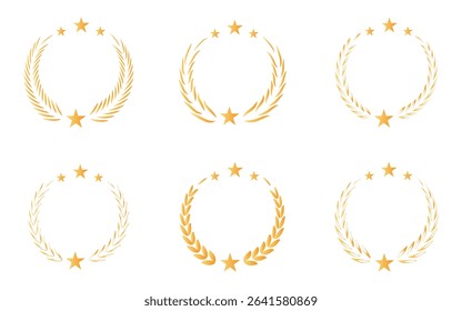 laurel wreath, silhouette, vintage, branch, heraldic, olive, crest, collection