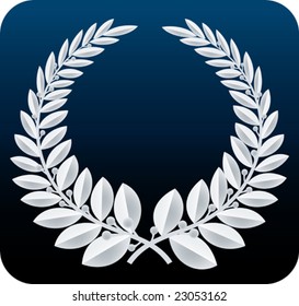 Laurel wreath silver. Only global colors. CMYK. Easy color change.